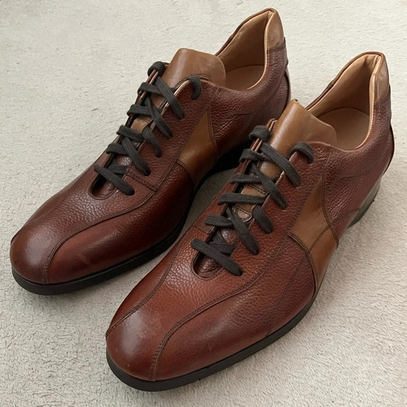 Finsbury Leather Golf Shoes-Brown-Men's 10-RARE-Lace Up Oxfords-Sporty-Outdoor - Picture 5 of 13